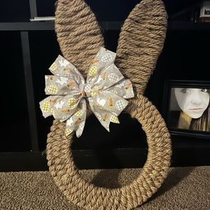 Handmade woven bunny wreath